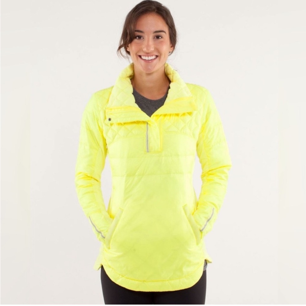 Lululemon What The Fluff Pullover Clarity Yellow size 4